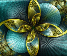 Blue and green circular and diamond abstract painting