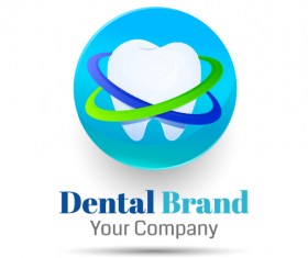 Blue dental drand logo vector