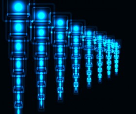 Blue neon art background vector 02