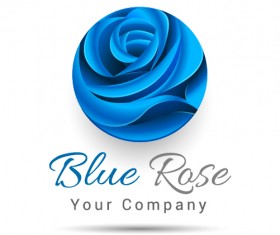 Blue rose logo design vector