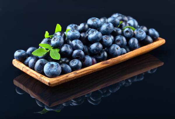 Blueberries on black background Stock Photo 01