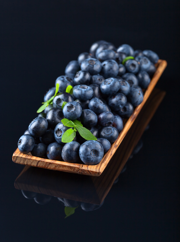 Blueberries on black background Stock Photo 02