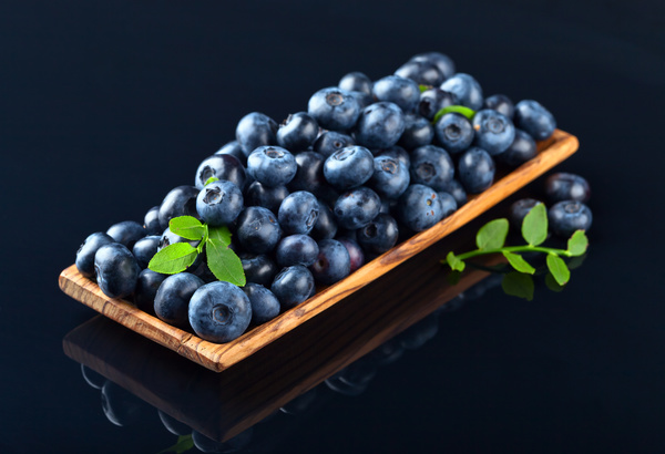 Blueberries on black background Stock Photo 03