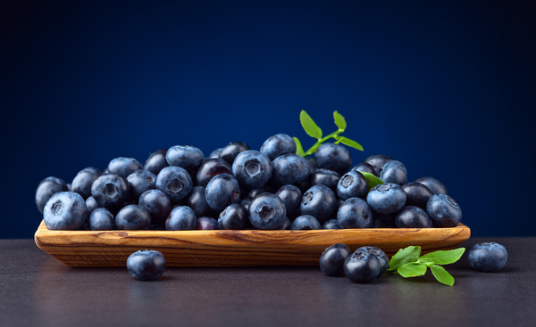 Blueberries on black background Stock Photo 04