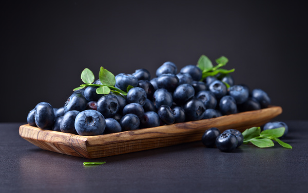 Blueberries on black background Stock Photo 05