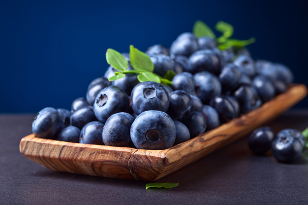 Blueberries on black background Stock Photo 06
