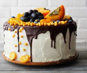 Blueberry Persimmon Chocolate Cake