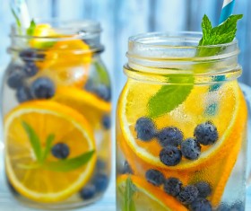 Blueberry oranges Fresh fruit juice HD picture