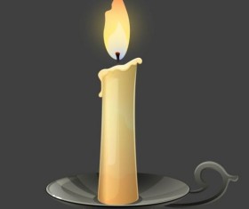 Candle holder design vector 01