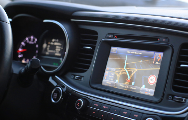 Car GPS navigation features Stock Photo