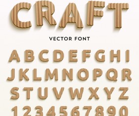 Carft alphabet with numbers vectors