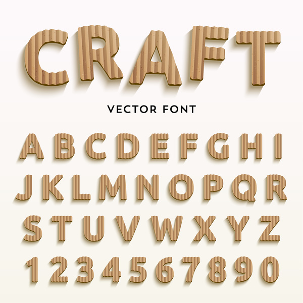 Carft alphabet with numbers vectors