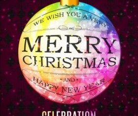 Celebration poster with christmas ball vector