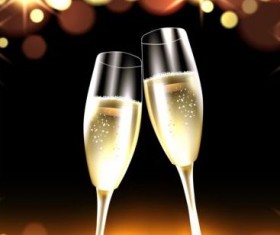 Champaghne glasses with new year background vector 03