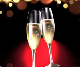 Champaghne glasses with new year background vector 05
