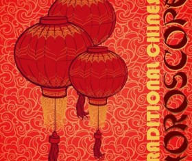 Chinese 2017 New Year red background vector 04