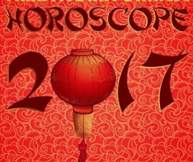 Chinese 2017 New Year red background vector 07