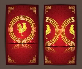 Chinese new year 2017 vertical cards vector 04
