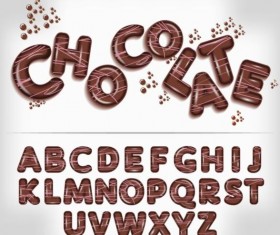 Chocolate letters fonts vector