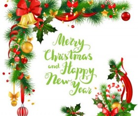 Christmas decor corner vector material