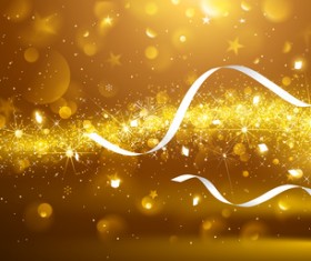 Christmas gift box with gold background vector