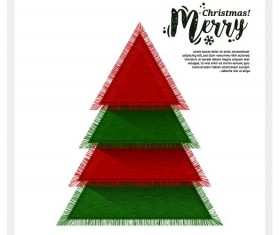 Christmas greeting card with triangle Xmas tree vector 02