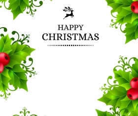Christmas holly art background vector 01