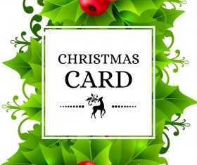 Christmas holly art background vector 04