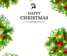 Christmas holly art background vector 05