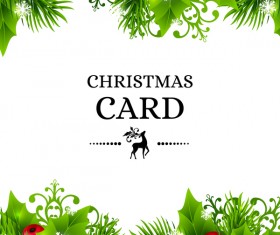 Christmas holly art background vector 06