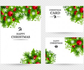 Christmas holly cards design vector 05