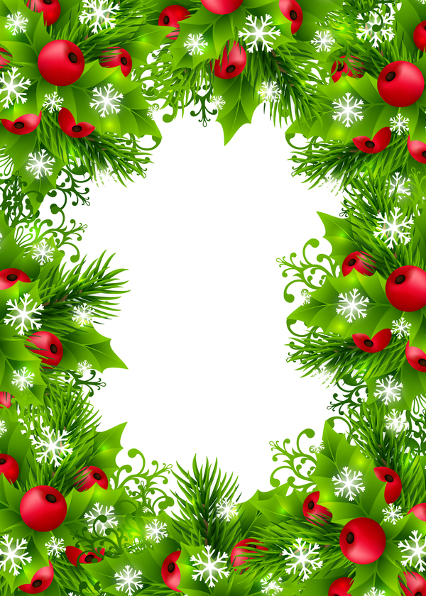 Christmas holly frmae vector material