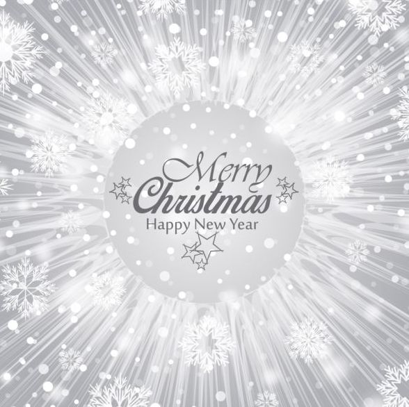 Christmas light background with snowflake vector 01