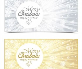 Christmas shiny banners vector set