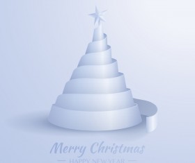 Christmas tree with ribbon design vector 04
