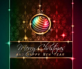 Christmas vintager gold rainbow vectors