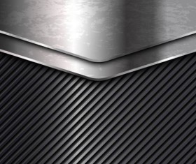 Chrome steel with black metal vector background