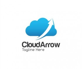 Cloud with arrow logo vector