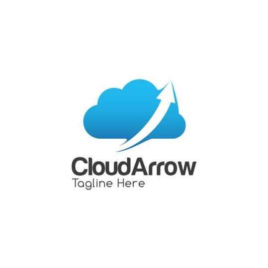 Cloud with arrow logo vector