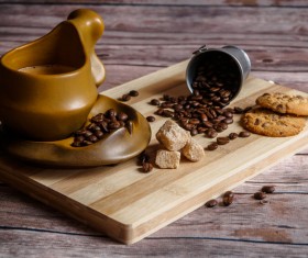 Coffee and coffee beans food background photo