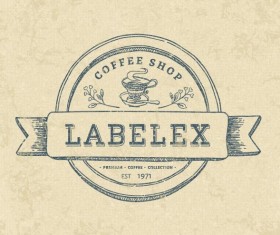Coffee shop label vintage vectors