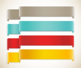Color ribbon corners vector