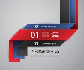 Colored origami infographic template vectors