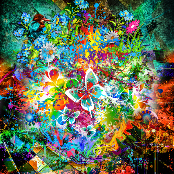 Colorful dazzling grunge background