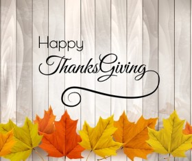 Colorful leaves with white wooden background vector