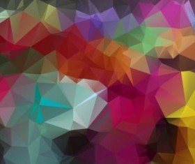 Colorful polygon geometric background shiny vector 01