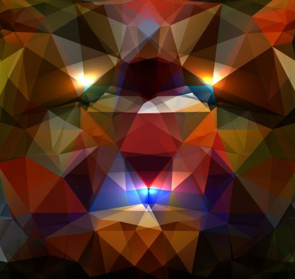 Colorful polygon geometric background shiny vector 02
