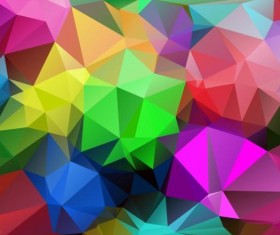 Colorful polygon geometric background shiny vector 03