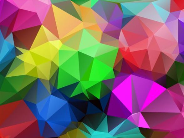 Colorful polygon geometric background shiny vector 03
