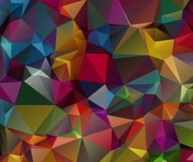 Colorful polygon geometric background shiny vector 04